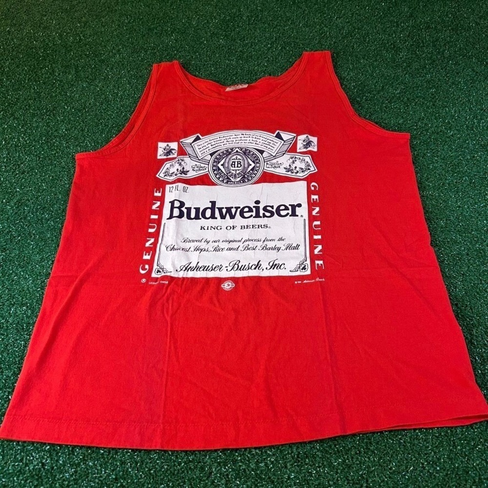 Vintage Tee Jays Budweiser Tank Top Graphic Sleeveless 90s Y2K Mens Extra Large‎
